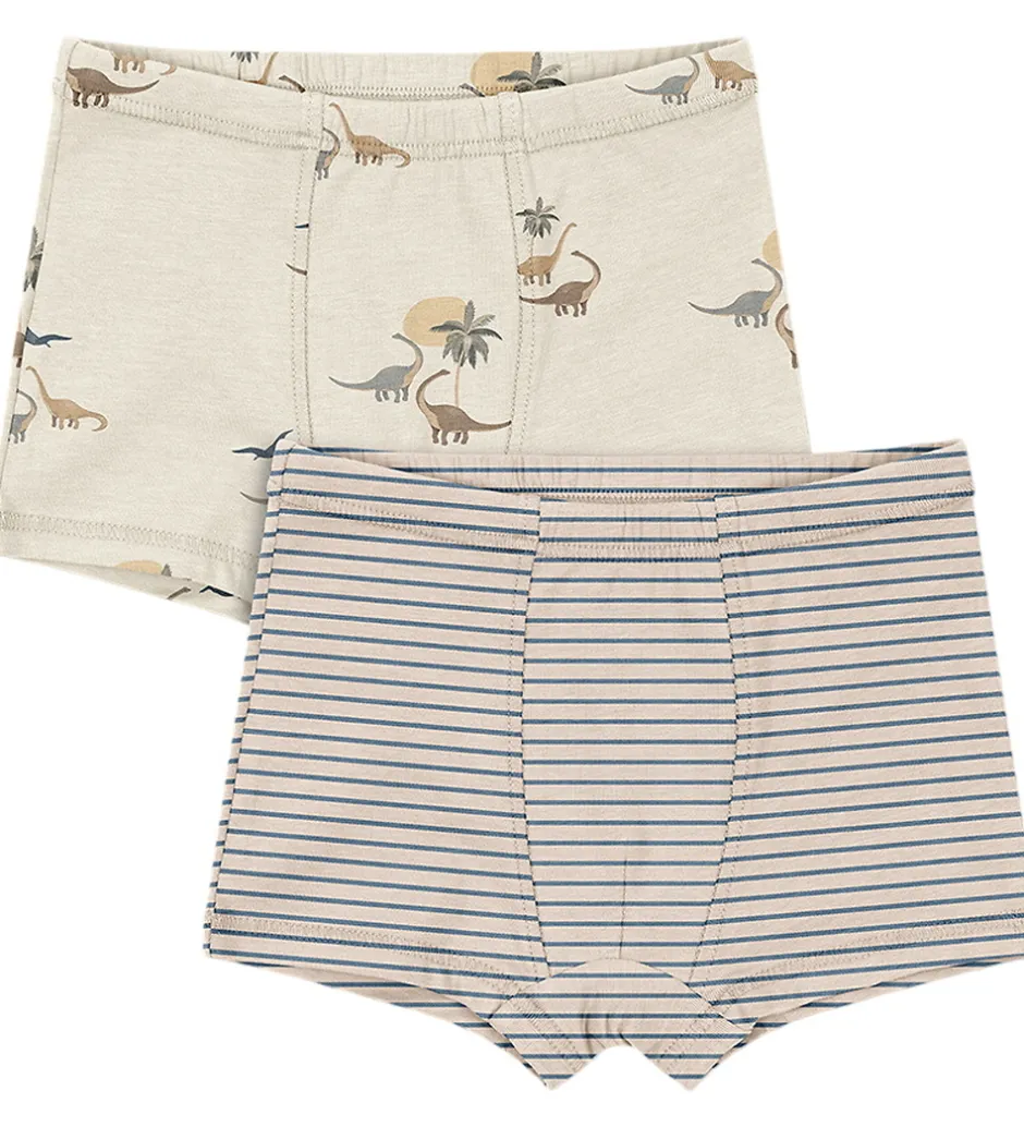 Undertøj|Konges Sløjd Boxershorts - 2-pak - Gots - Kubi/Stripe Bluie