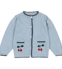 Cardigans|Konges Sløjd Cardigan - Bomuld/Uld - Strik - Alexa - Blue Fog