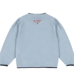 Cardigans|Konges Sløjd Cardigan - Bomuld/Uld - Strik - Alexa - Blue Fog