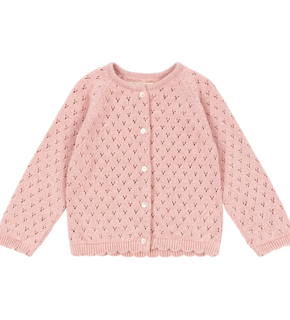 Cardigans|Konges Sløjd Cardigan - Strik - Mellow Rose m. Hulmønster