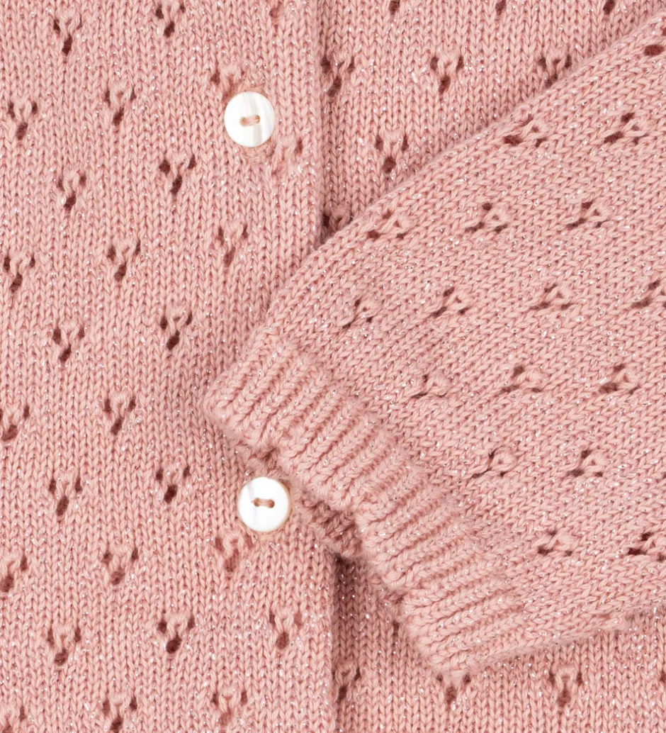 Cardigans|Konges Sløjd Cardigan - Strik - Mellow Rose m. Hulmønster