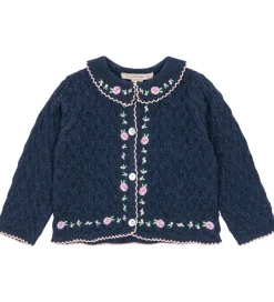 Cardigans|Striktrøjer|Konges Sløjd Cardigan - Strik - Rosier - Ensign Blue