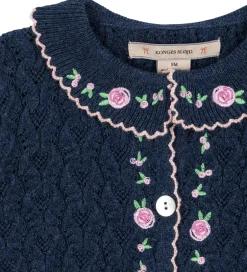Cardigans|Striktrøjer|Konges Sløjd Cardigan - Strik - Rosier - Ensign Blue