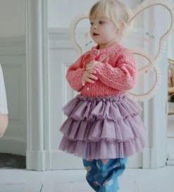 Cardigans|Konges Sløjd Cardigan - Uld- Strik - Isa - Pink m. Hulmønster