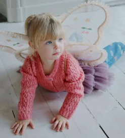 Cardigans|Konges Sløjd Cardigan - Uld- Strik - Isa - Pink m. Hulmønster