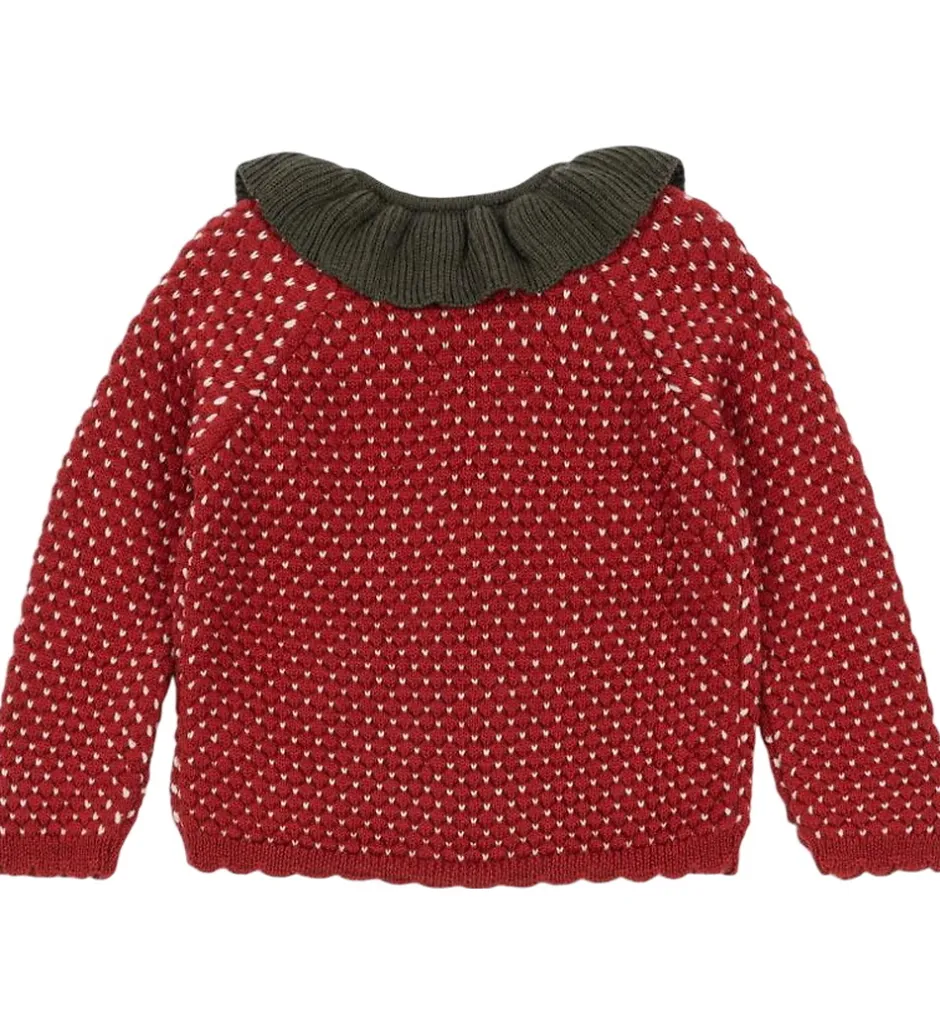 Cardigans|Konges Sløjd Cardigan - Uld - Strik - Strawberry - Barbados Cher