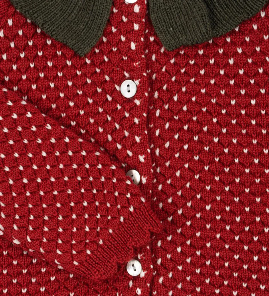Cardigans|Konges Sløjd Cardigan - Uld - Strik - Strawberry - Barbados Cher