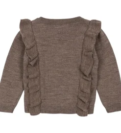 Cardigans|Konges Sløjd Cardigan - Uld - Strik - Fiol Frill - Brunmeleret
