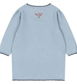 Kjoler|Konges Sløjd Kjole - Bomuld/Uld - Strik - Alexa - Blue Fog