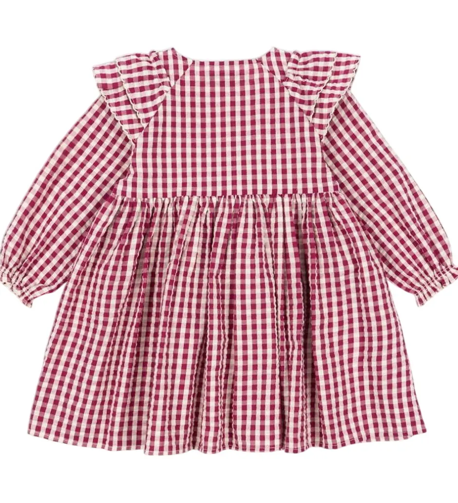 Kjoler|Konges Sløjd Kjole - Kim - Sangria/Butter Check