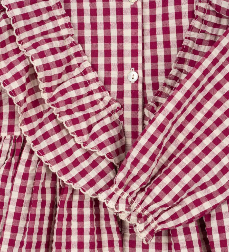 Kjoler|Konges Sløjd Kjole - Kim - Sangria/Butter Check