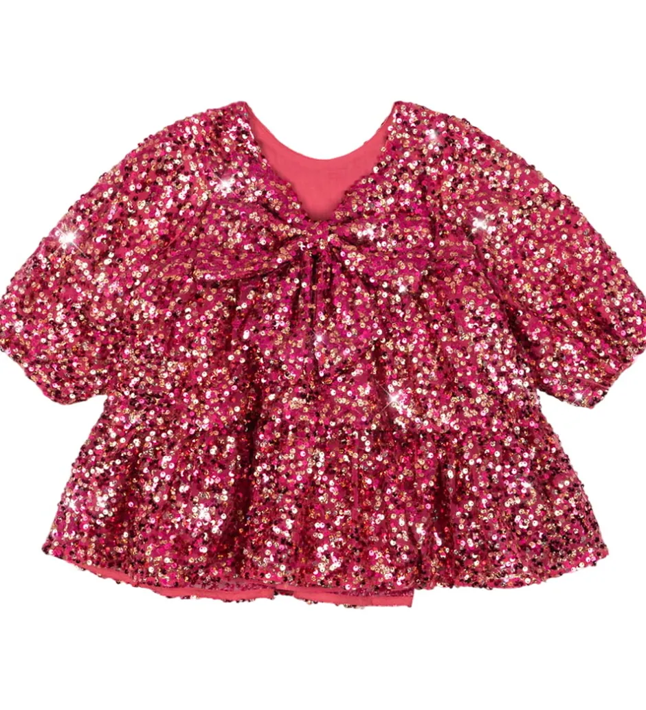 Kjoler|Konges Sløjd Kjole - Lila Sequin Bow - Sparkling Sangria