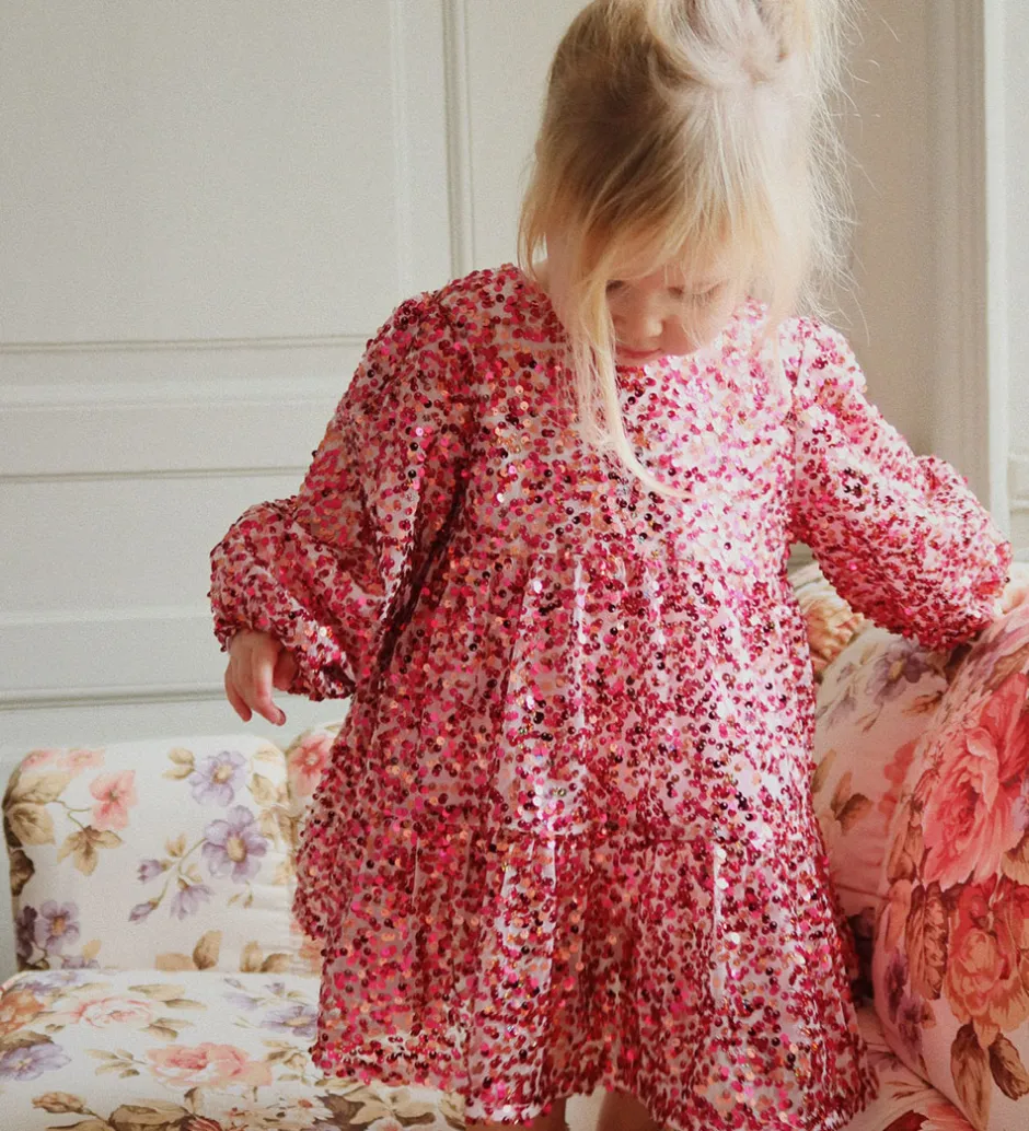 Kjoler|Konges Sløjd Kjole - Lila Sequin Bow - Sparkling Sangria