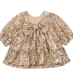 Kjoler|Konges Sløjd Kjole - Lila Sequins Bow - Gold Glitter