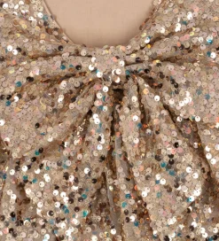 Kjoler|Konges Sløjd Kjole - Lila Sequins Bow - Gold Glitter
