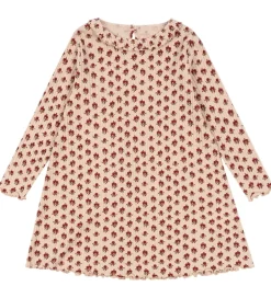 Kjoler|Konges Sløjd Kjole - Rib - Nia - Ruby Rose m. Hulmønster