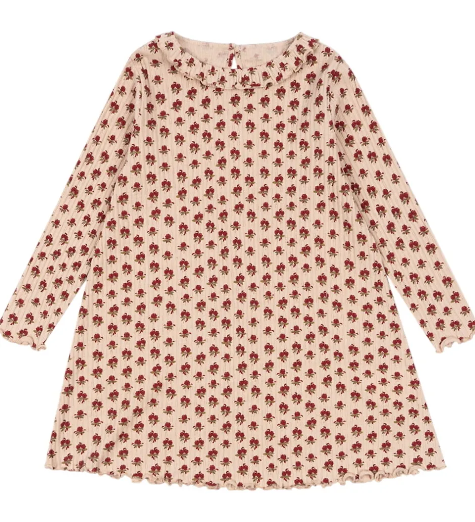 Kjoler|Konges Sløjd Kjole - Rib - Nia - Ruby Rose m. Hulmønster