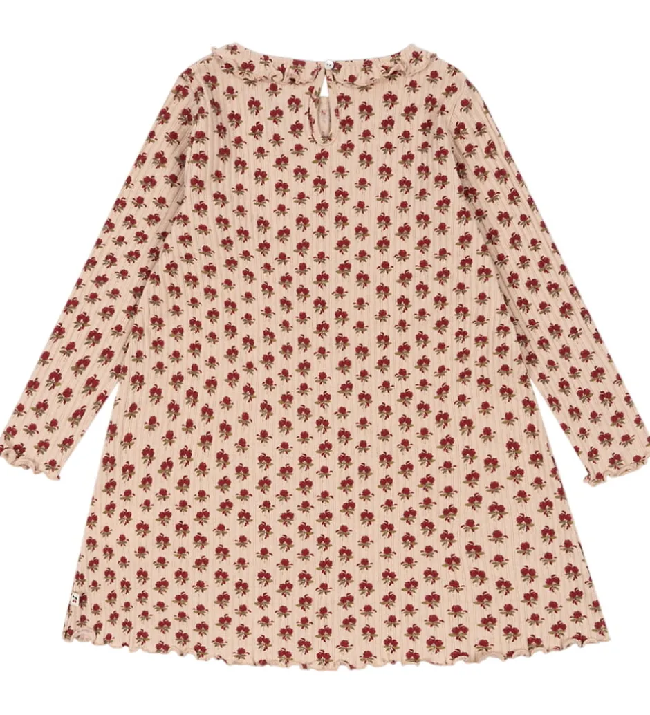 Kjoler|Konges Sløjd Kjole - Rib - Nia - Ruby Rose m. Hulmønster
