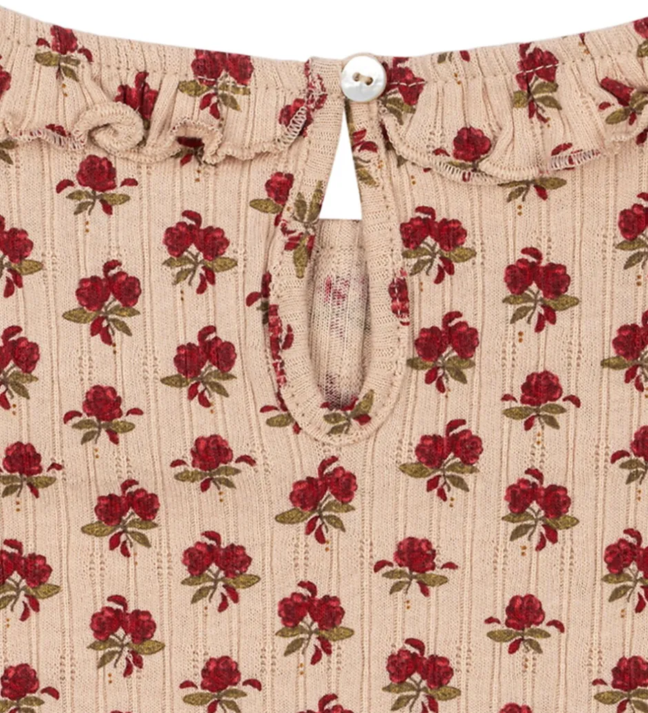 Kjoler|Konges Sløjd Kjole - Rib - Nia - Ruby Rose m. Hulmønster