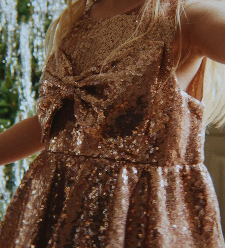 Kjoler|Konges Sløjd Kjole - Rosie - Smoke Gray m. Pailletter