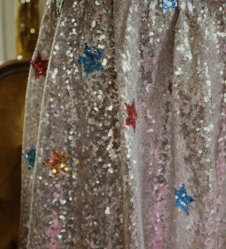 Juletøj|Kjoler|Konges Sløjd Kjole - Starla Star Dust - Star Sequin Silver