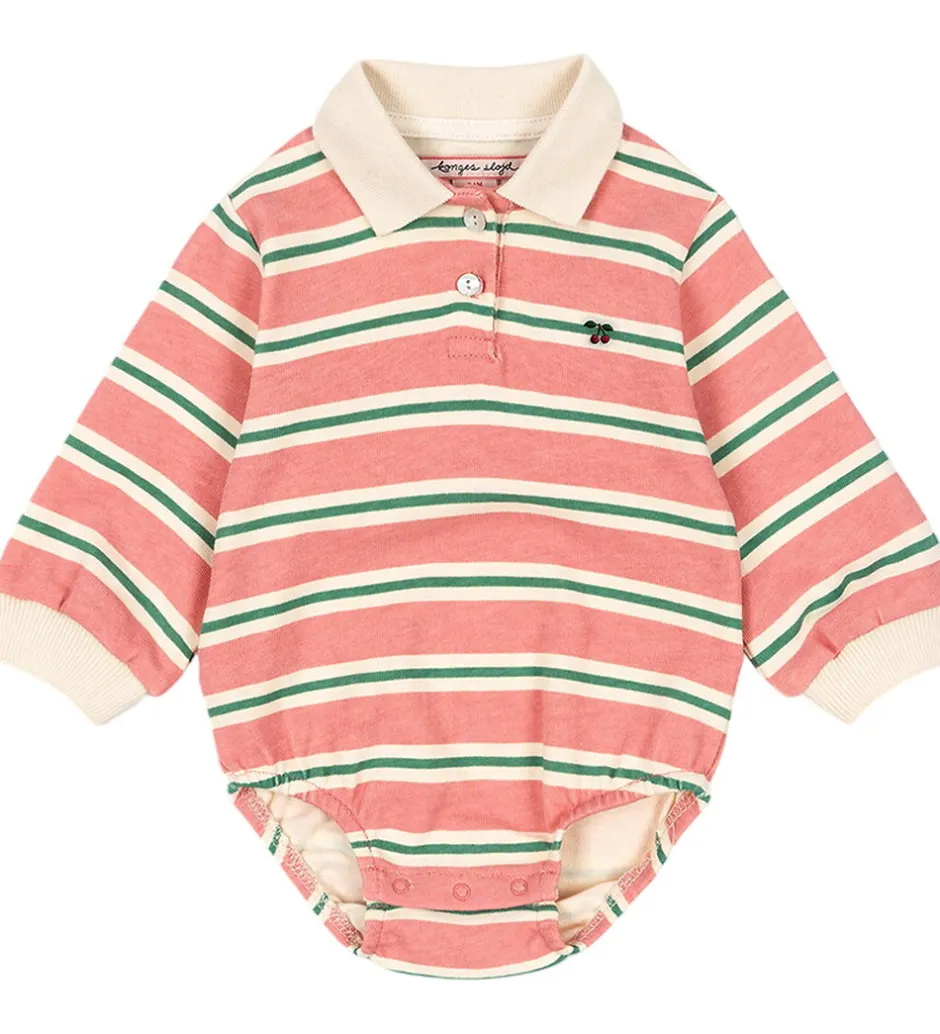 Unisex-Tøj|Bodyer|Konges Sløjd Polobody l/æ - Spotty - Blush Bound Stripe
