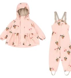 Regntøj|Konges Sløjd Regntøj m. Seler/Fleece - PU - Palme - Bow Kitty Pi