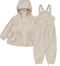 Regntøj|Basis|Konges Sløjd Regntøj m. Seler/Fleece - PU - Rainy Palme - Milk T