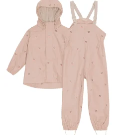 Regntøj|Konges Sløjd Regntøj m. Seler/Fleece - PU - Rainy Palme - Cherry