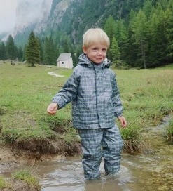 Regntøj|Konges Sløjd Regntøj m. Seler/Fleece - Palme - Laurel Blue Check