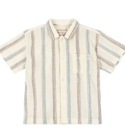 Skjorter|Konges Sløjd Skjorte K/Æ - Vincent - Antique White m. Striber