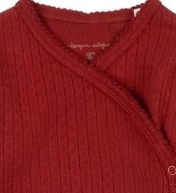 Bodyer|Konges Sløjd Slå-om Body l/æ - Minnie Newborn - Red Dahlia m. Hu