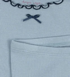 Leggings|Konges Sløjd Sæt - Bluse/Leggings - Rib - Rivi - Blue Fog