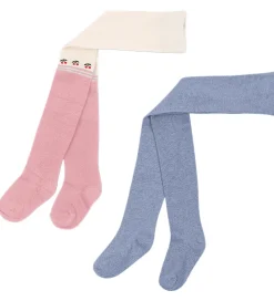 Strømpebukser|Konges Sløjd Strømpebukser - Bambus - 2-pak - Purple/Pink Dolphi