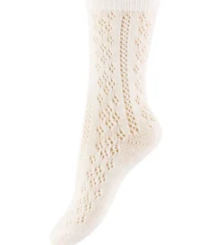 Uld|Strømper|Konges Sløjd Strømper - Bomuld/Uld - Off White m. Hulmønster