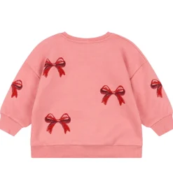 Sweatshirts|Konges Sløjd Sweatshirt - Lou Bow - Strawberry Ice m. Sløjfer