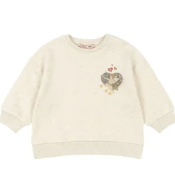 Sweatshirts|Konges Sløjd Sweatshirt - Loupy Lou - Off White Melange m. Engle