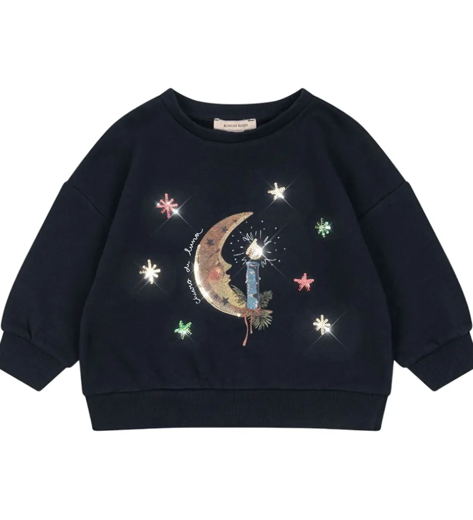 Sweatshirts|Konges Sløjd sweatshirt - Loupy Lou - Dark Navy m. Måne