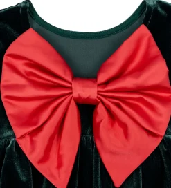 Kjoler|Konges Sløjd Velourkjole - Gia Bow - Pine Grove