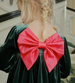 Kjoler|Konges Sløjd Velourkjole - Gia Bow - Pine Grove