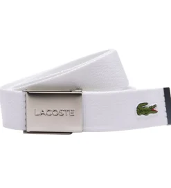 Bælter|Lacoste Bælte - Woven Strap - Hvid m. Logo