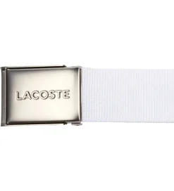 Bælter|Lacoste Bælte - Woven Strap - Hvid m. Logo