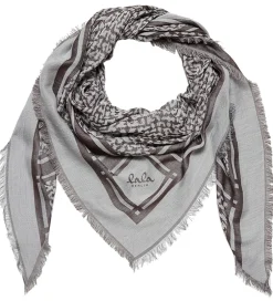 Tørklæder|Lala Berlin Tørklæde - Triangle Tilda - Swoosh Light Blue/Brown