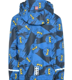 Regntøj|LEGO® Wear LEGO® Ninjago Regnjakke - PU - Jonathan 103 - Blå m. Ninjaer