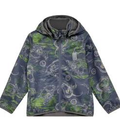 Softshell|LEGO® Wear LEGO® Ninjago Softshelljakke - LWSaku 200 - Dark Blue m. Print