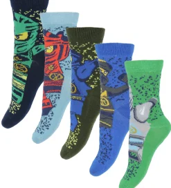 Strømper|LEGO® Wear LEGO® Ninjago Strømper - 5-pak - LwaGan - Blå/Grøn