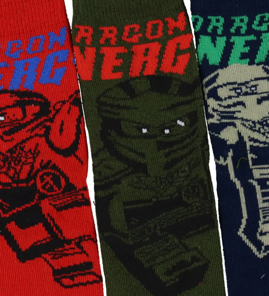 Strømper|LEGO® Wear LEGO® Ninjago Strømper - 3-pak - Blå/Grøn/Rød