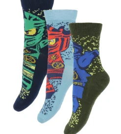 Strømper|LEGO® Wear LEGO® Ninjago Strømper - 3-pak - LwaGan - Blå