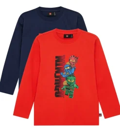T-Shirts|LEGO® Wear Ninjago Bluse - 2-Pak - LwTaffy - Blå/Rød
