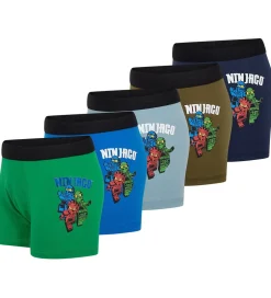 Undertøj|LEGO® Wear Ninjago Boxershorts - 5-pak - LwAgan 608 - Blå/Brun/G